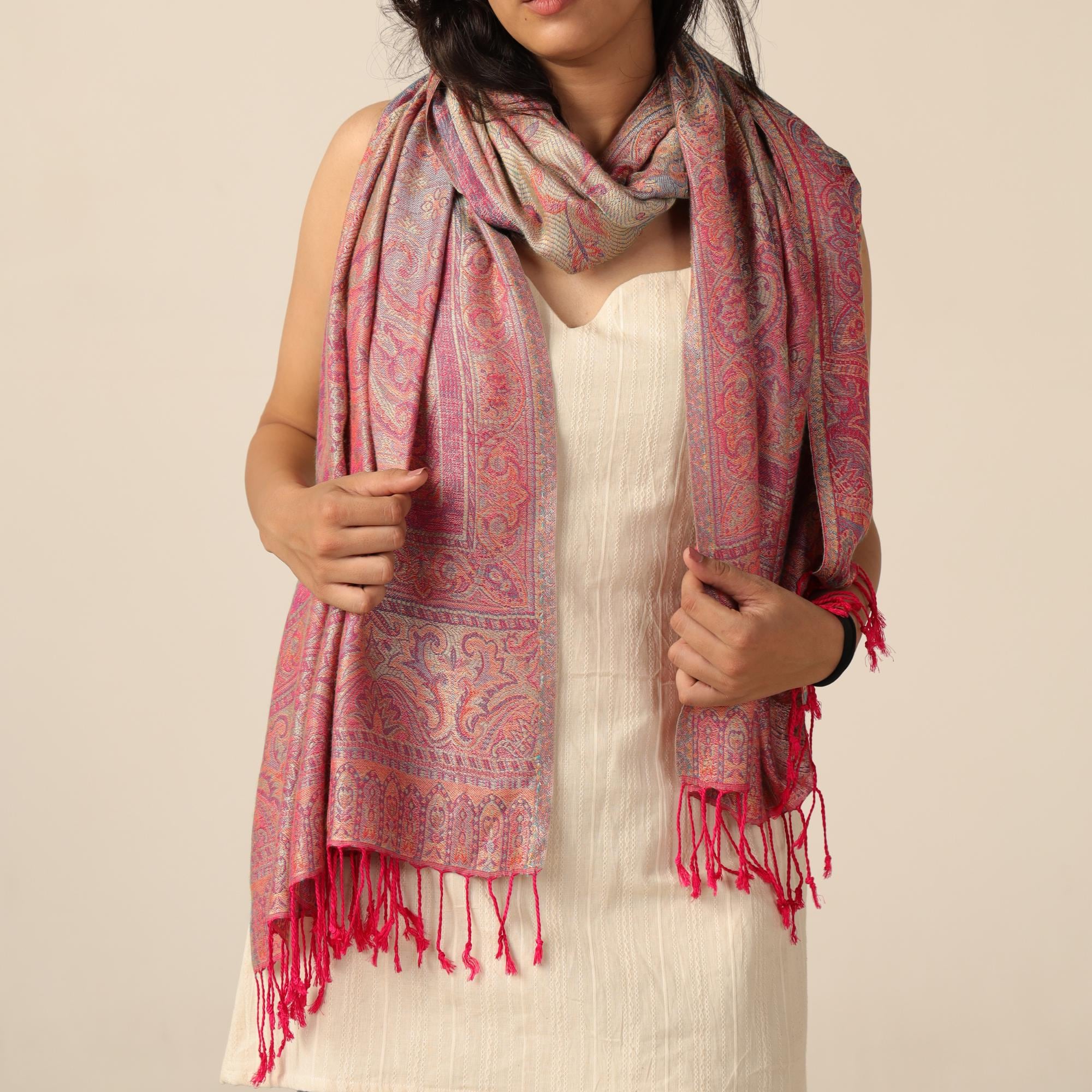 Pashmina Schal Aus Baumwolle – Vegan, Weich & Elegant | Indischer Schal Mit Paisley-muster | Boho Stola  Spirituelle Geschenkidee Für Frauen