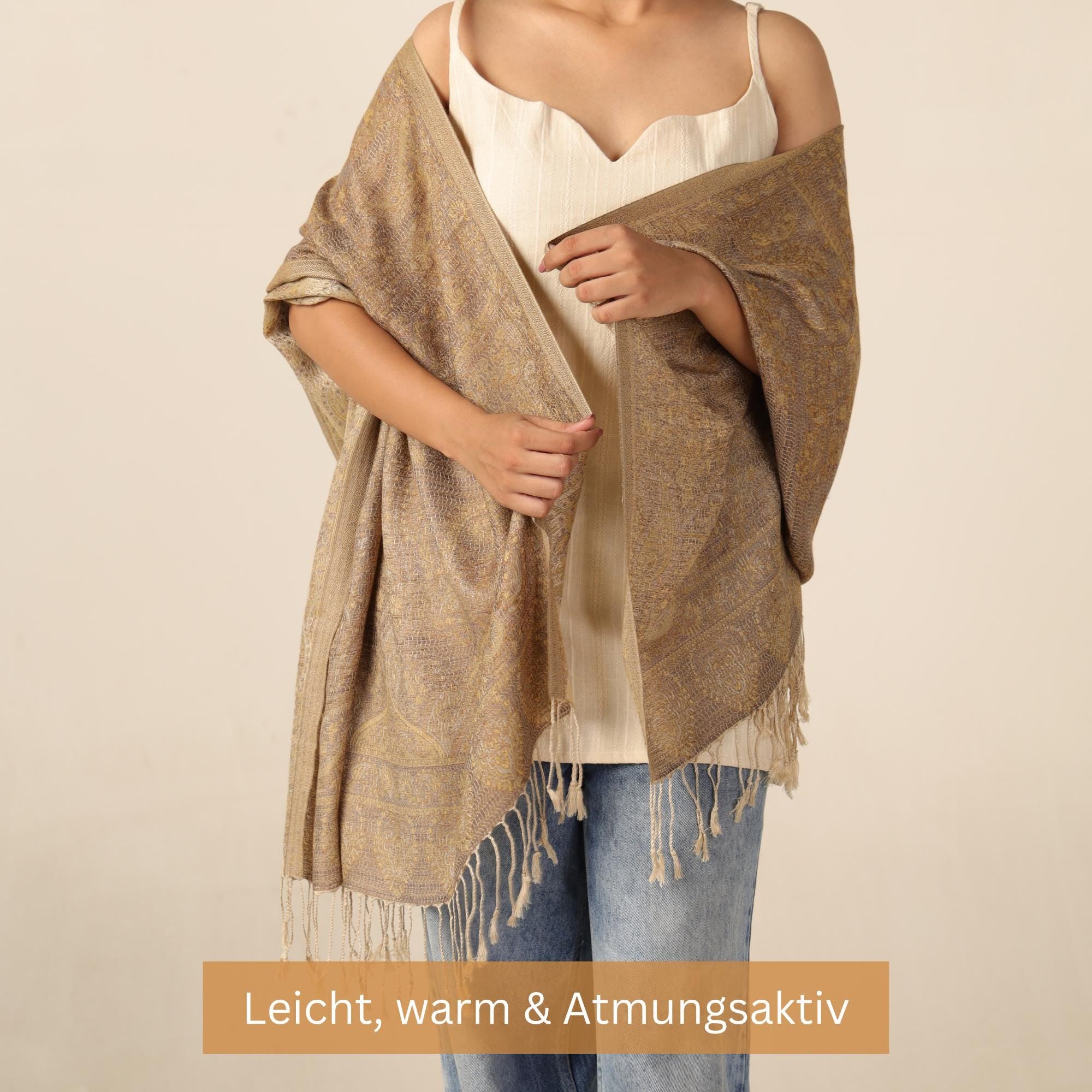 Pashmina Schal Aus Baumwolle – Vegan, Weich & Elegant | Indischer Schal Mit Paisley-muster | Boho Stola  Spirituelle Geschenkidee Für Frauen