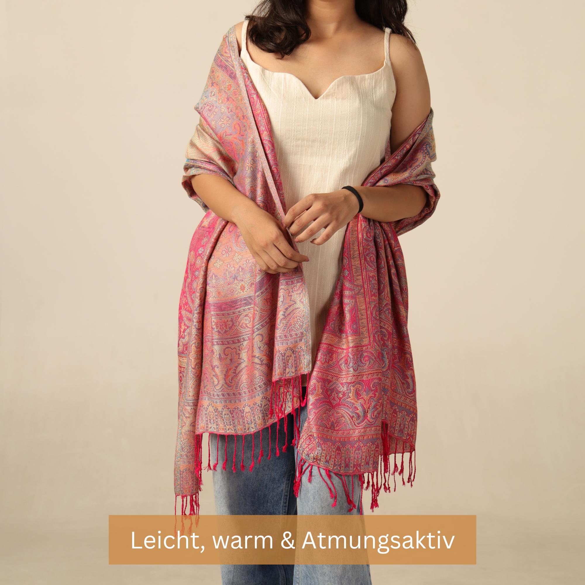 Pashmina Schal Aus Baumwolle – Vegan, Weich & Elegant | Indischer Schal Mit Paisley-muster | Boho Stola  Spirituelle Geschenkidee Für Frauen