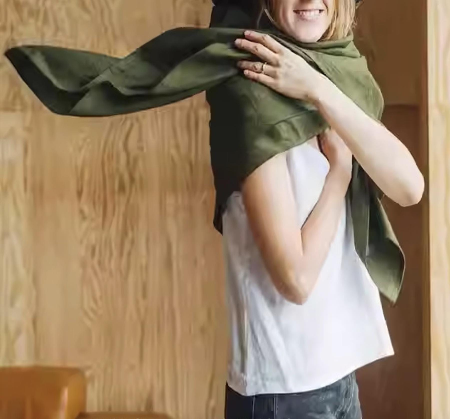 Large Linen Scarf Square Natural Linen Wrap Oversized Summer Shawl Handmade | Size 140 × 140 Cm Approx. 55 × 55 Inches