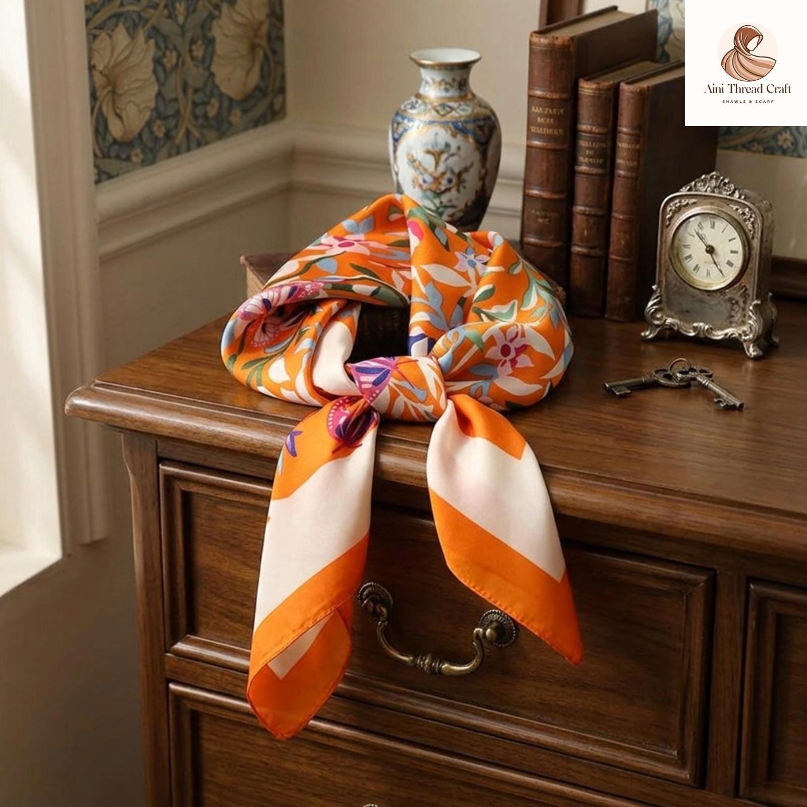 Luxury Square Satin Silk Scarf For Women – Elegant Hijab Hair Wrap, Neckerchief, Headband Ribbon, Fashion Bandana Shawl