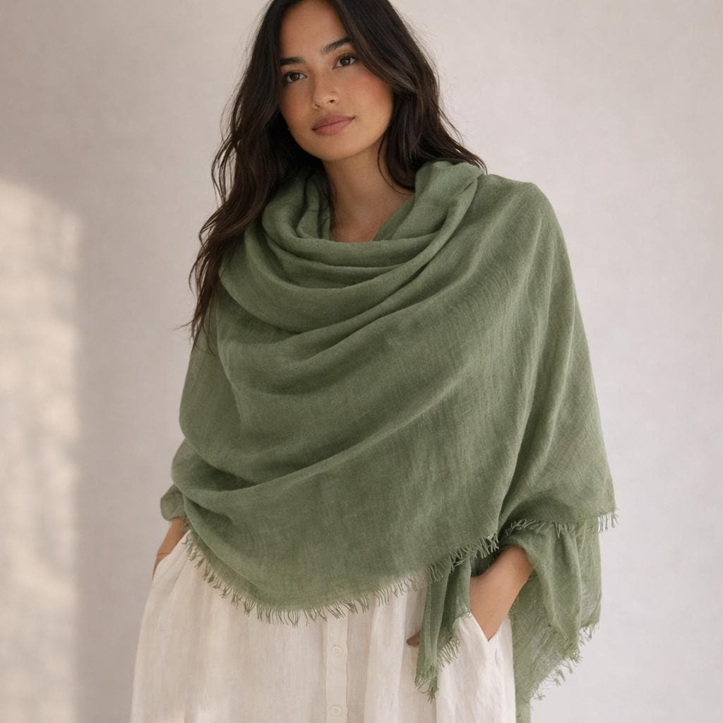 Oversized Cotton-linen Scarf Shawl – Pashmina Style Wrap, Women’s Head Scarf Muslim Hijab