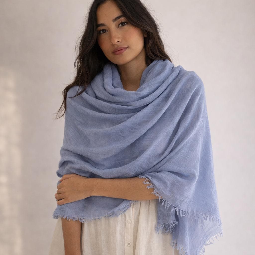 Oversized Cotton-linen Scarf Shawl – Pashmina Style Wrap, Women’s Head Scarf Muslim Hijab