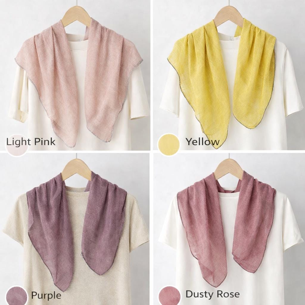 Soft Cotton Linen Shawl Scarf For Women, Spring Summer Lightweight Wrap, Breathable Boho Neck Scarf, Gift For Mom Friend, Birthday Gift